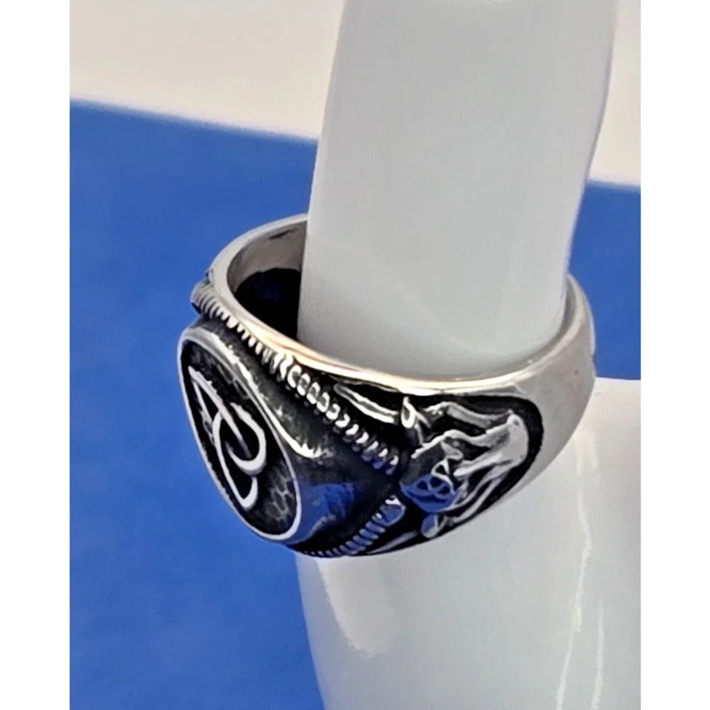 Men’s Celtic Trinity Knot Ring Size 12 Stainless Steel Viking Gothic Style